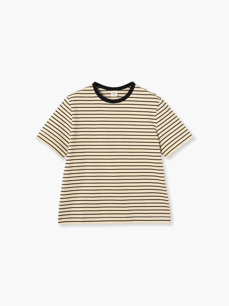 Organic Cotton Striped Tee 詳細画像 ivory 4