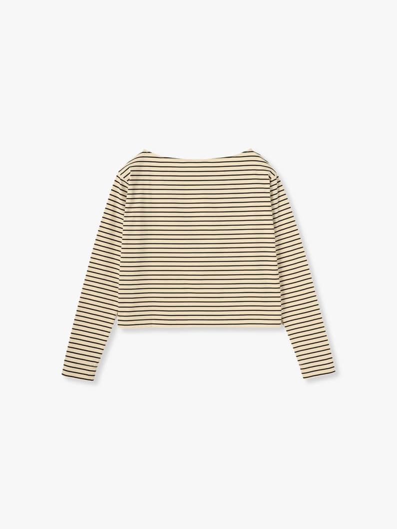 Organic Cotton Striped Long Sleeve Tee 詳細画像 black 1