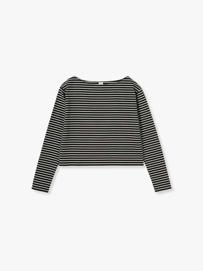 Organic Cotton Striped Long Sleeve Tee 詳細画像 black 3