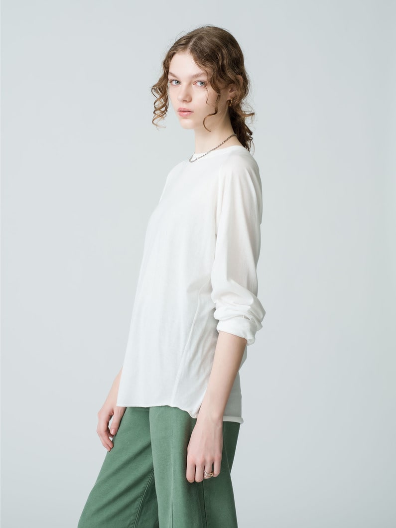 Sheer Long Sleeve Tee 詳細画像 white 2