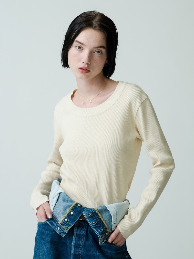 Supima Recycle Cotton Rib Pullover 詳細画像 ivory 1