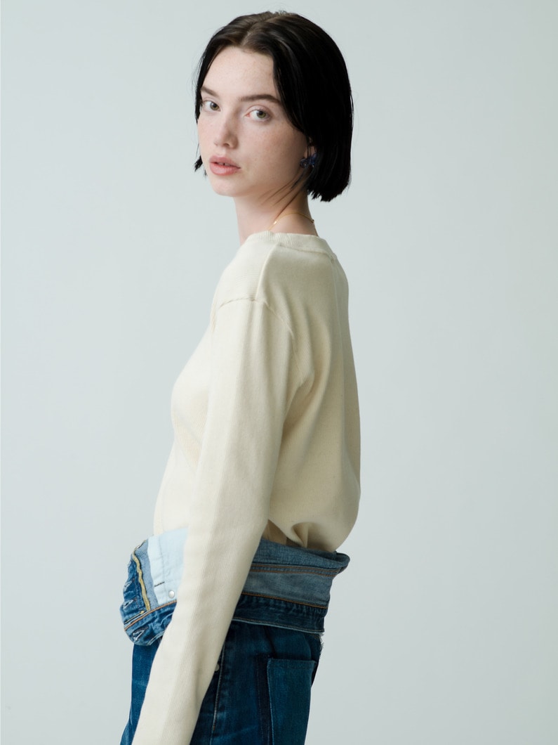 Supima Recycle Cotton Rib Pullover 詳細画像 ivory 3