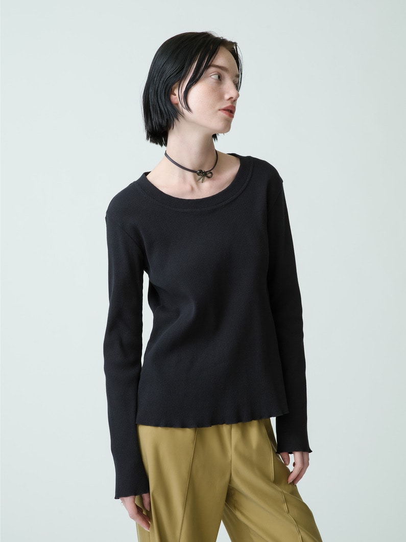 Supima Recycle Cotton Rib Pullover 詳細画像 black 1