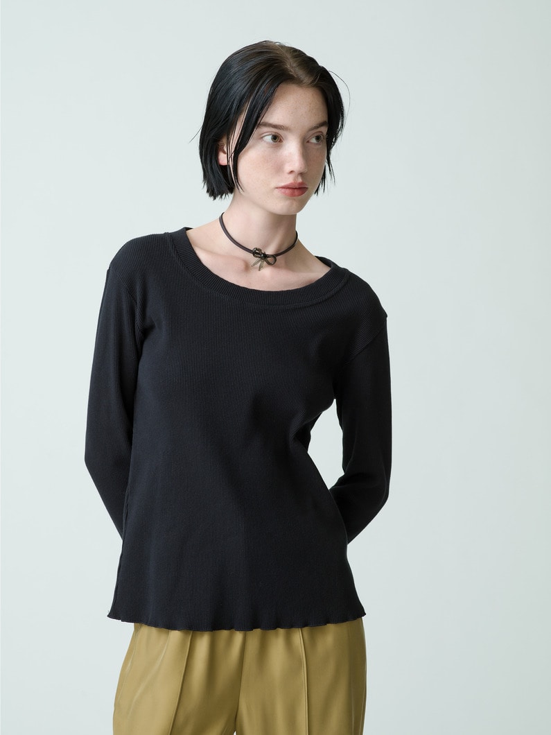 Supima Recycle Cotton Rib Pullover 詳細画像 black 2