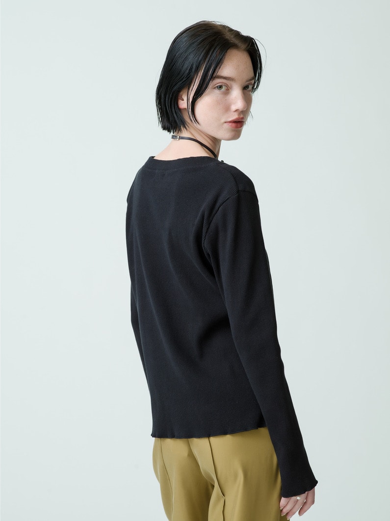 Supima Recycle Cotton Rib Pullover 詳細画像 black 3