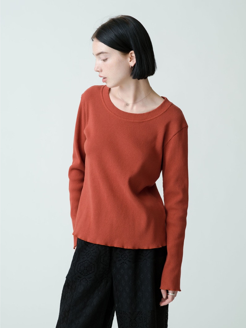 Supima Recycle Cotton Rib Pullover 詳細画像 terracotta