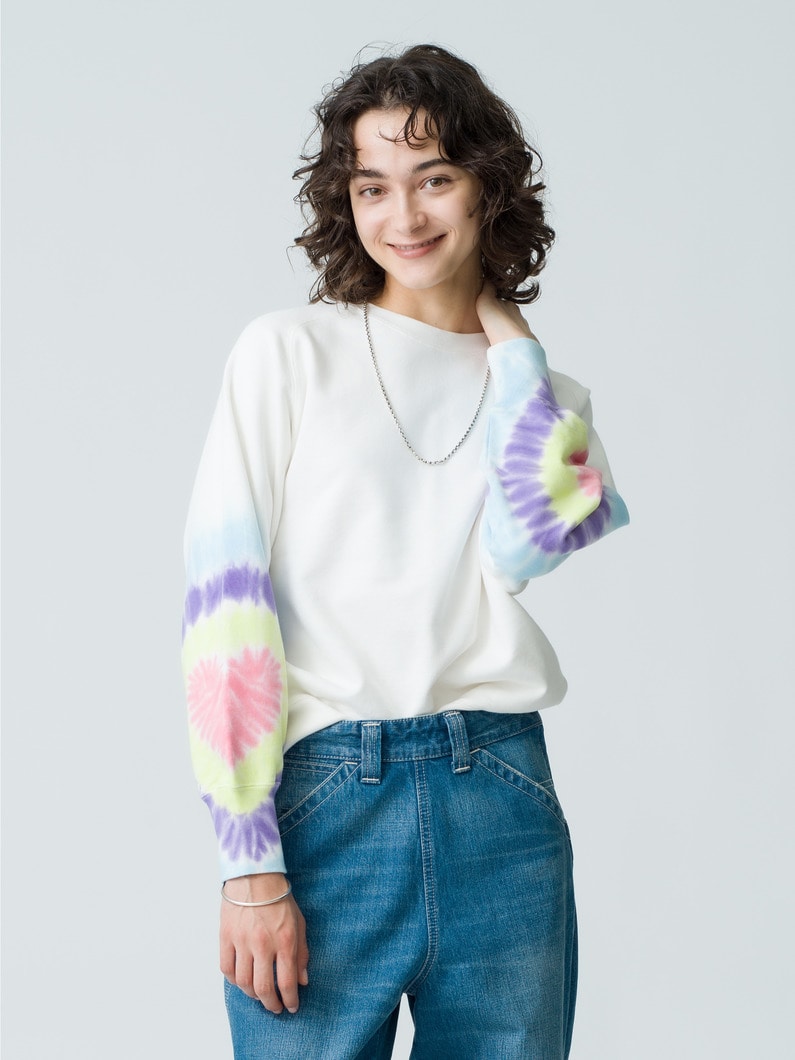 Heart Tie Dye Sweat Pullover 詳細画像 white 1