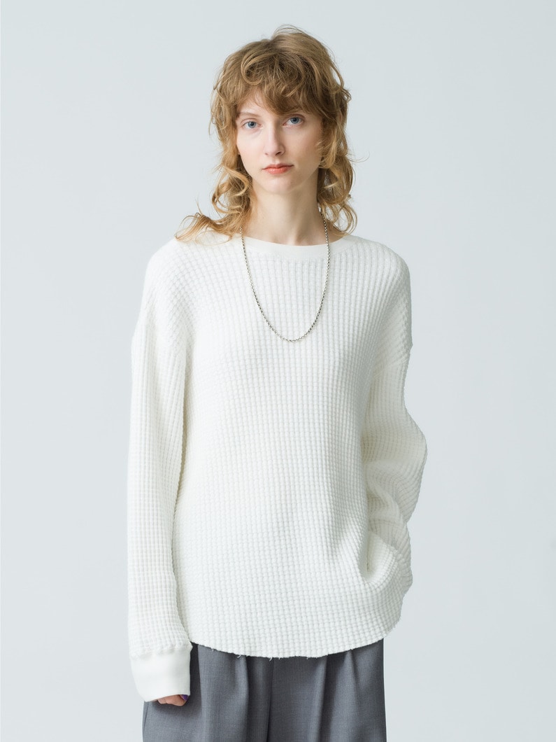 Big Waffle Pullover 詳細画像 white 1