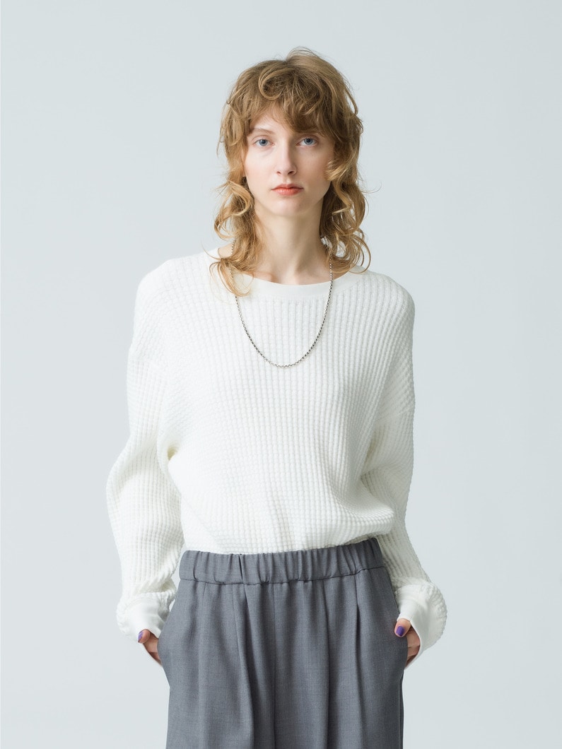 Big Waffle Pullover 詳細画像 white 3