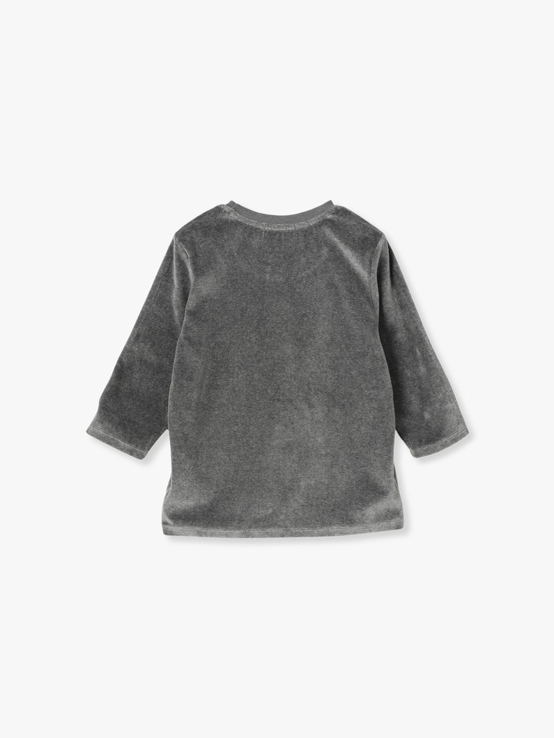 Corfu Elbow Sleeve Crew Neck Top 詳細画像 charcoal gray 1