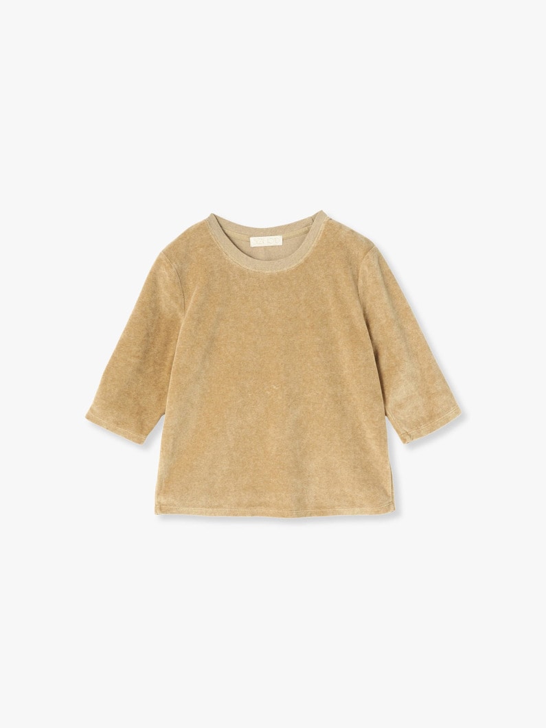 Corfu Elbow Sleeve Crew Neck Top 詳細画像 camel 4