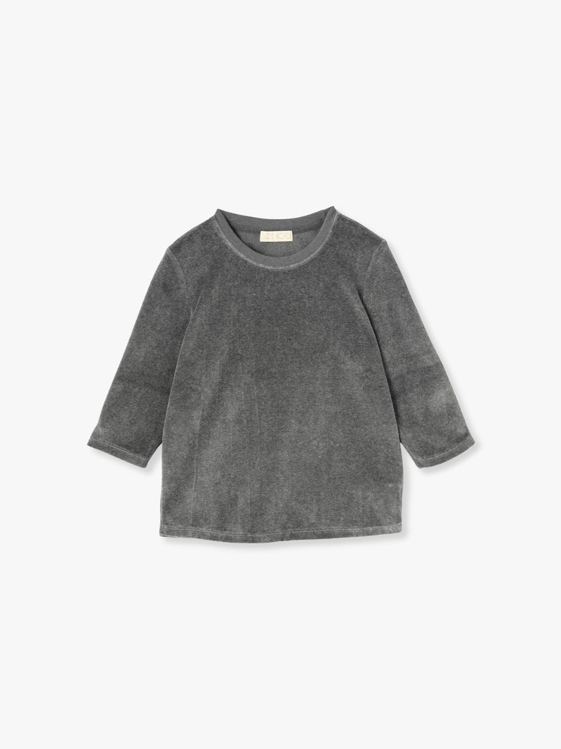 Corfu Elbow Sleeve Crew Neck Top 詳細画像 charcoal gray 6