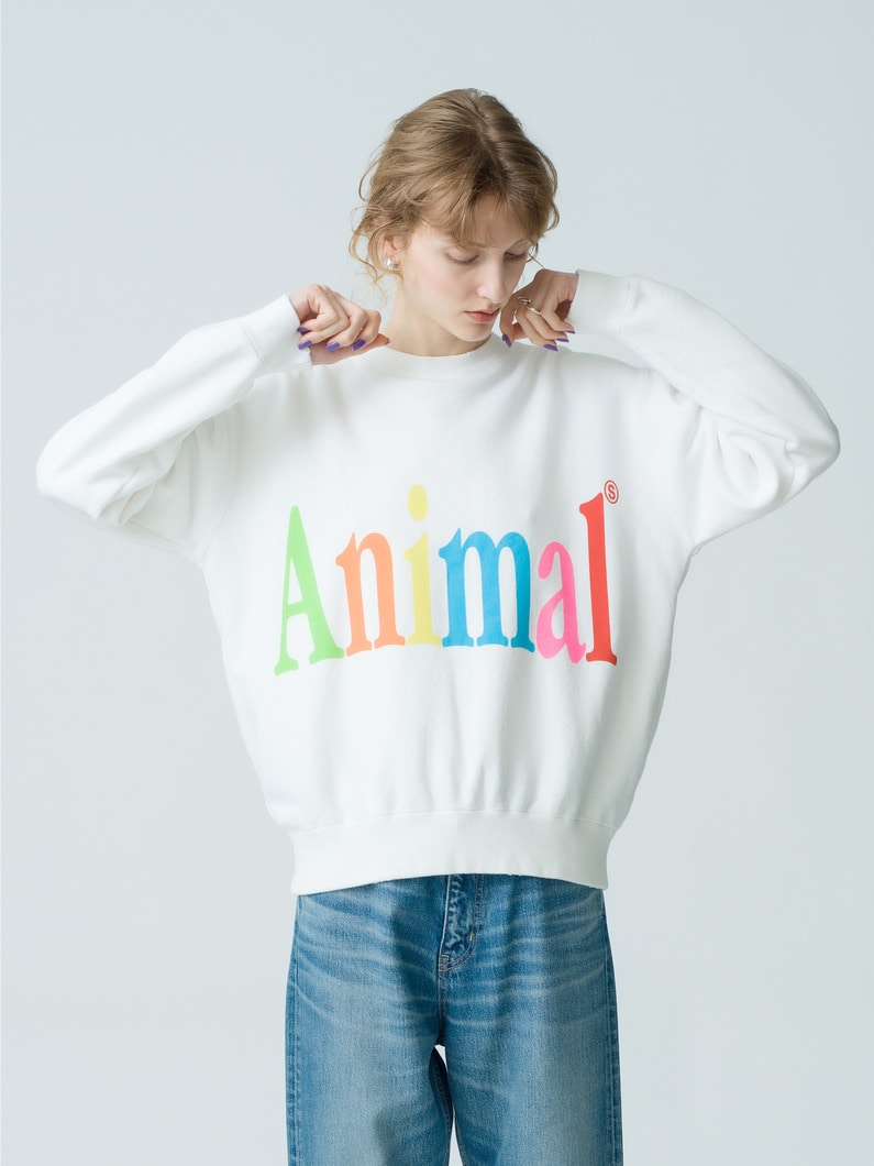 Animal Letter Sweat Pullover (white/black) 詳細画像 white 1