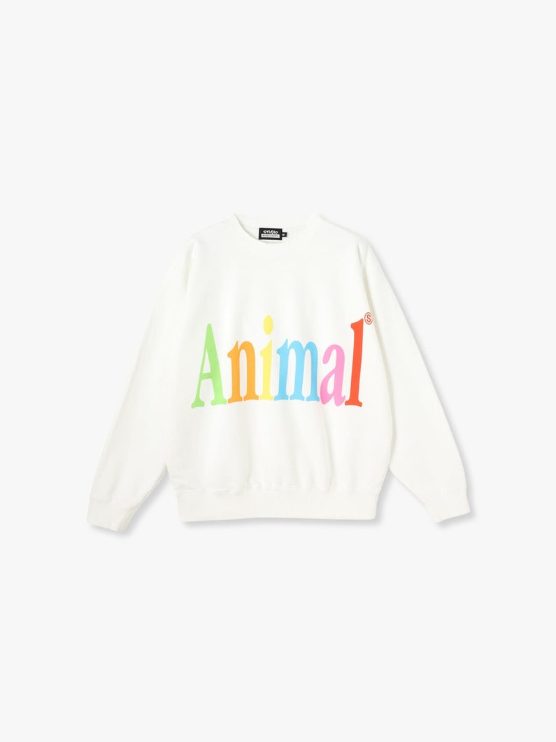 Animal Letter Sweat Pullover (white/black) 詳細画像 white 3