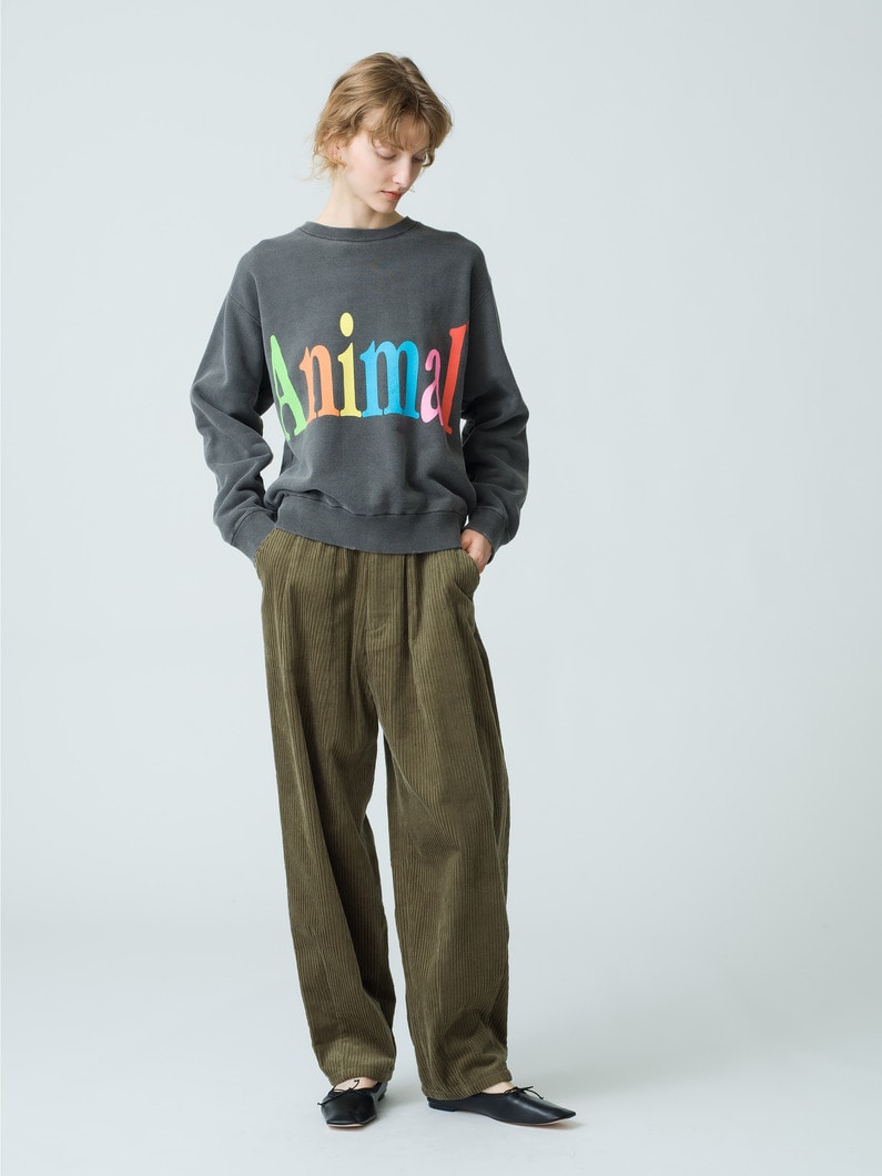 Animal Letter Sweat Pullover (white/black) 詳細画像 black 2