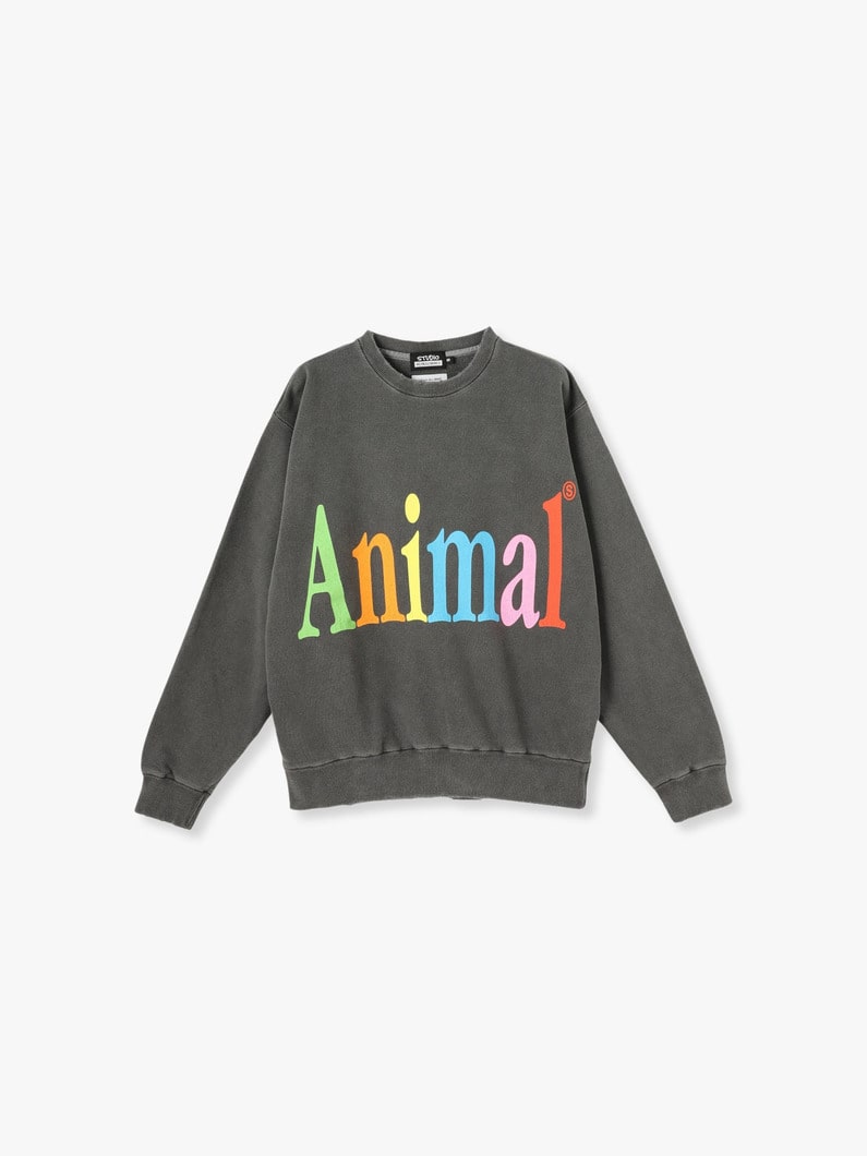 Animal Letter Sweat Pullover (white/black) 詳細画像 black 3