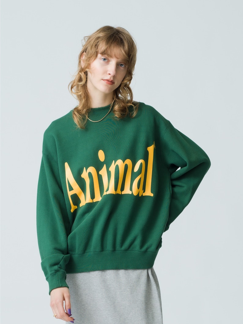 Animal Letter Sweat Pullover (red/green/gray) 詳細画像 green