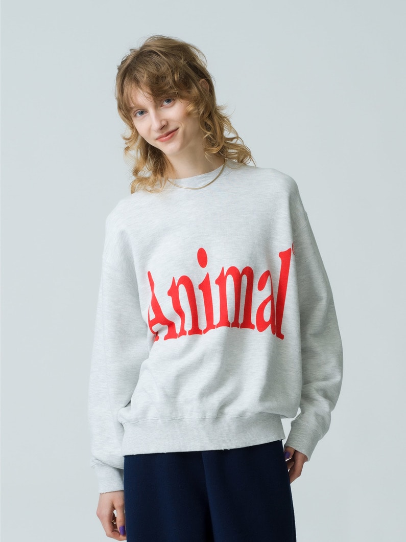 Animal Letter Sweat Pullover (red/green/gray) 詳細画像 gray 2