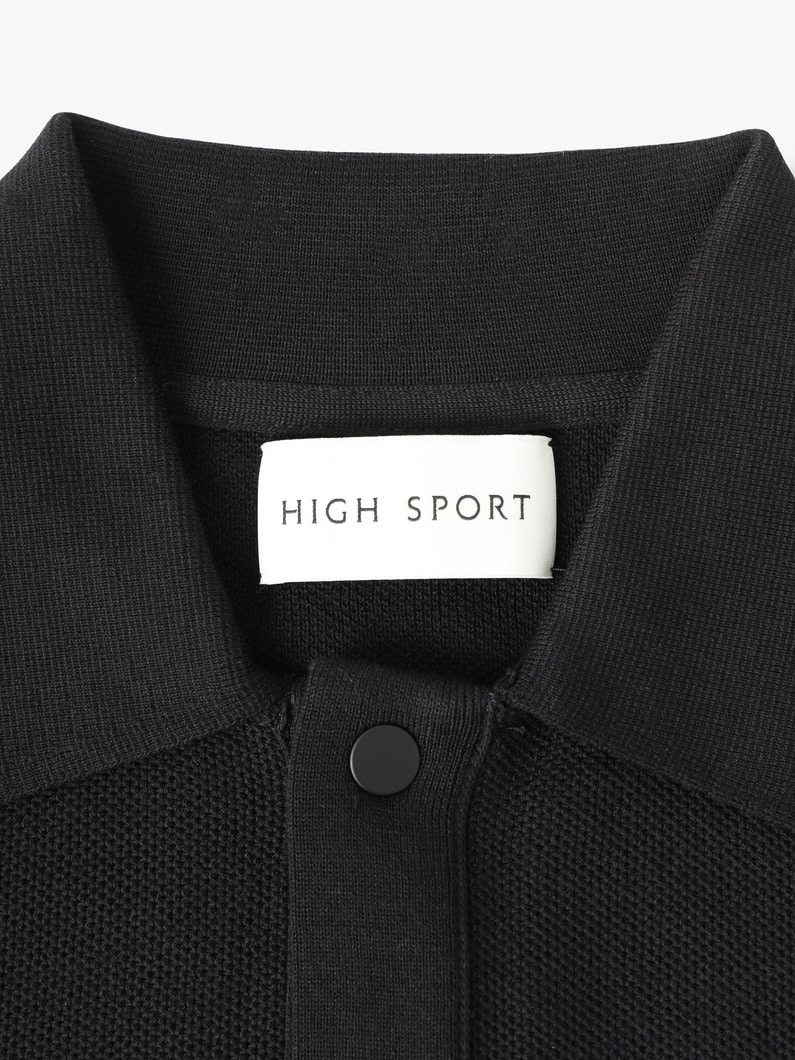 Brooke Cotton Pique Long Sleeve Polo Shirt | カットソー 詳細画像 black 5