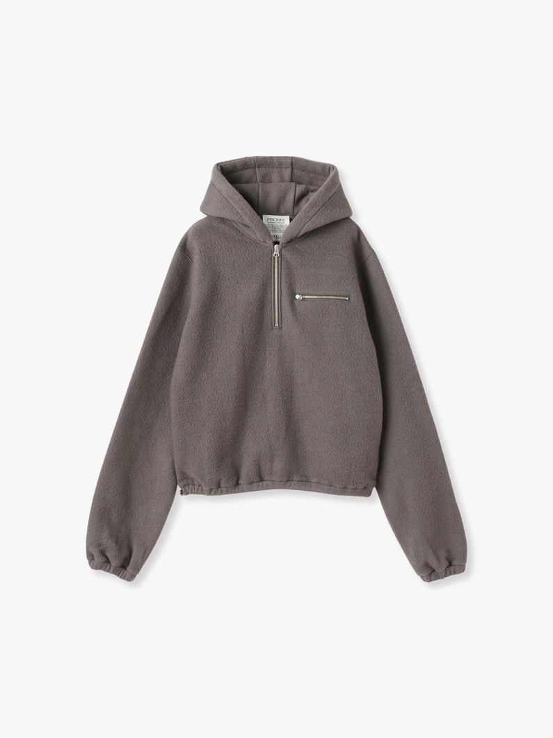 Fleece Half Zip Hoodie (gray) 詳細画像 gray 1