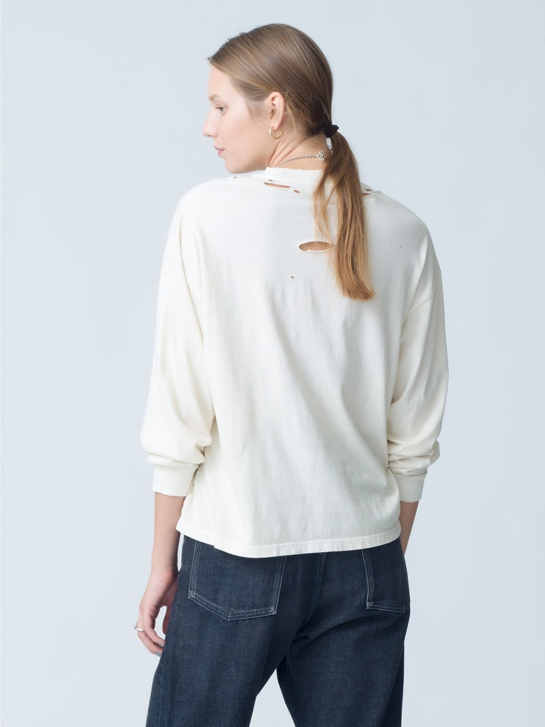 Ripped Long Sleeve Tee 詳細画像 white 2