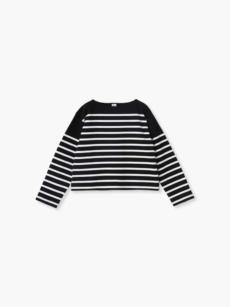 Striped Cotton Pullover | カットソー 詳細画像 black 4