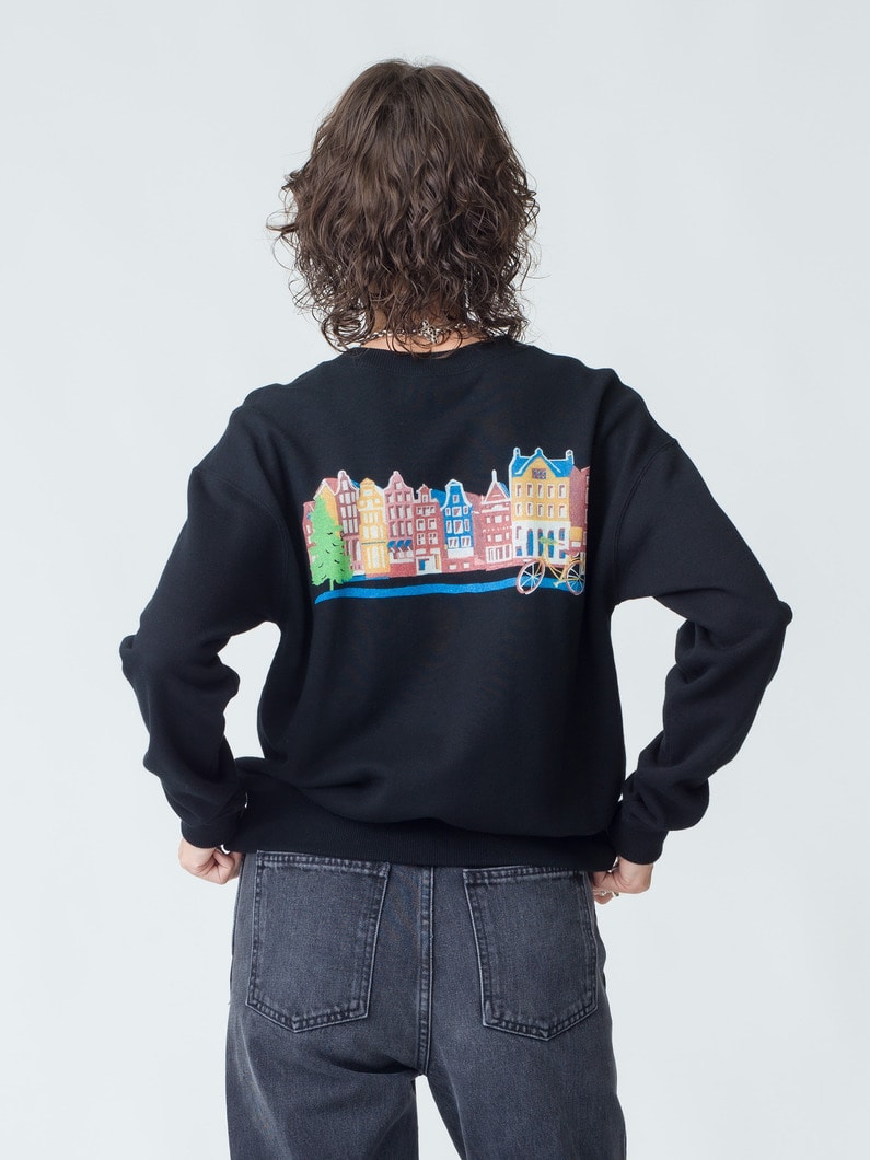 Amsterdam Print Sweat Shirt 詳細画像 black 2