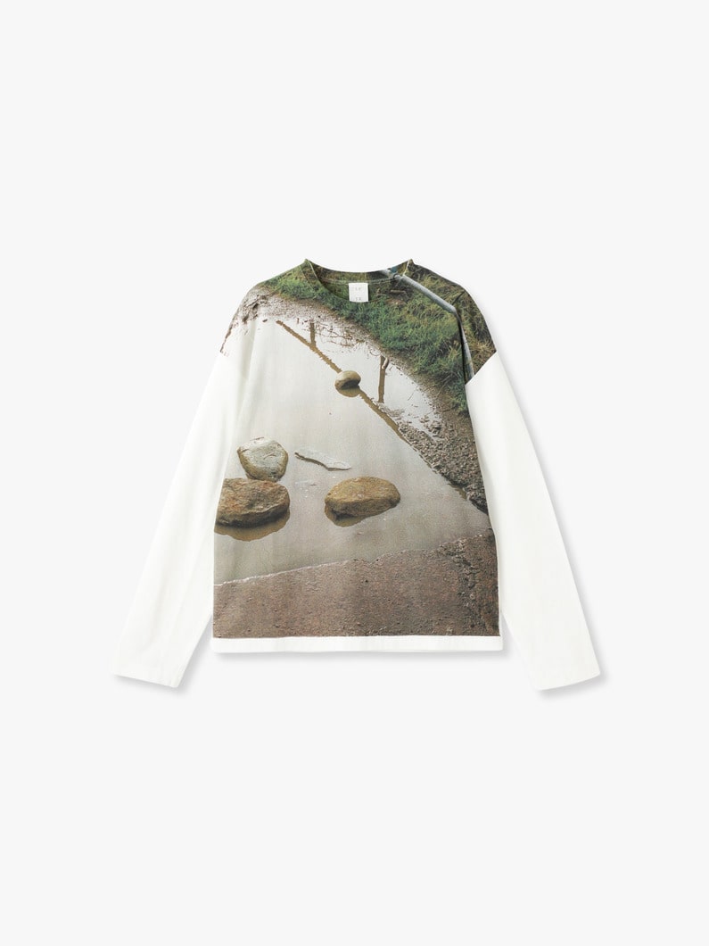 Rainy Stone Printed Long Sleeve Tee 詳細画像 brown 1