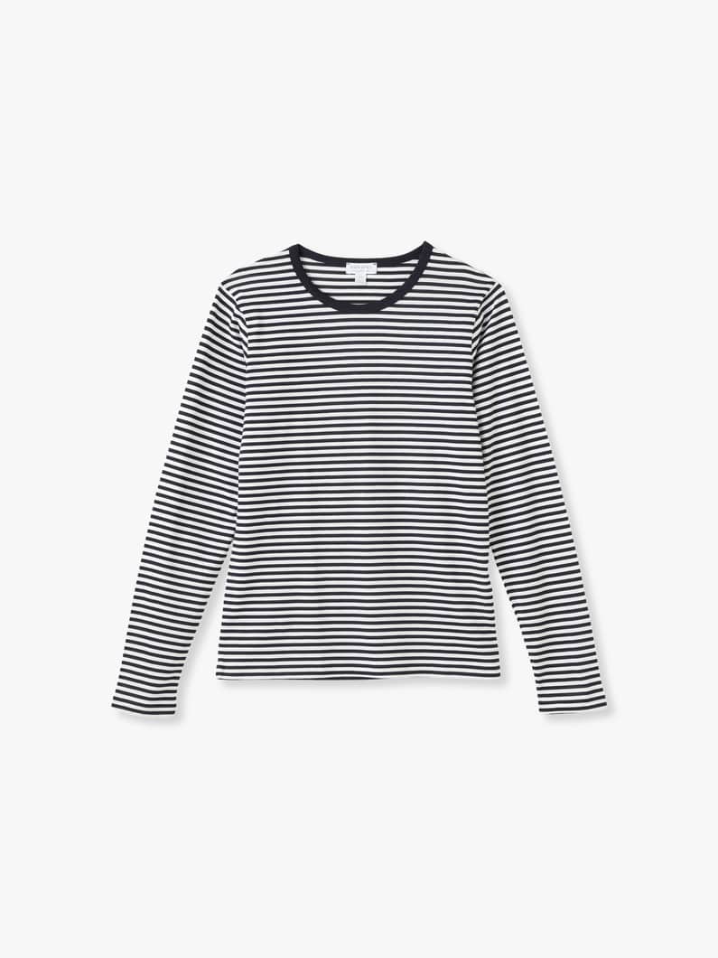 Classic Striped Crew Neck Long Sleeve Tee 詳細画像 other 1