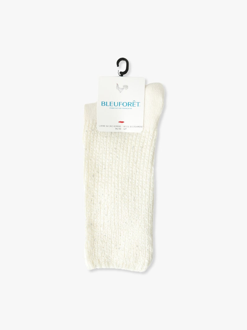 Spangles Pattern Cashmere Socks 詳細画像 ivory 1