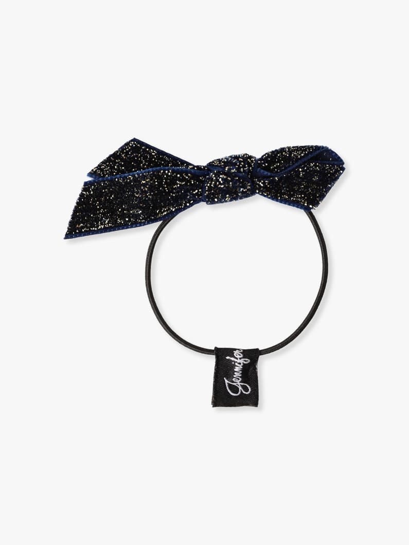 Velvet Sparkle Loop Tie Bow Pony 詳細画像 navy