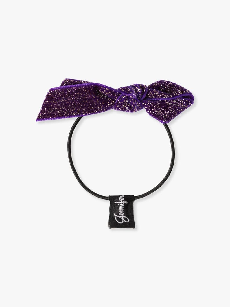 Velvet Sparkle Loop Tie Bow Pony 詳細画像 purple