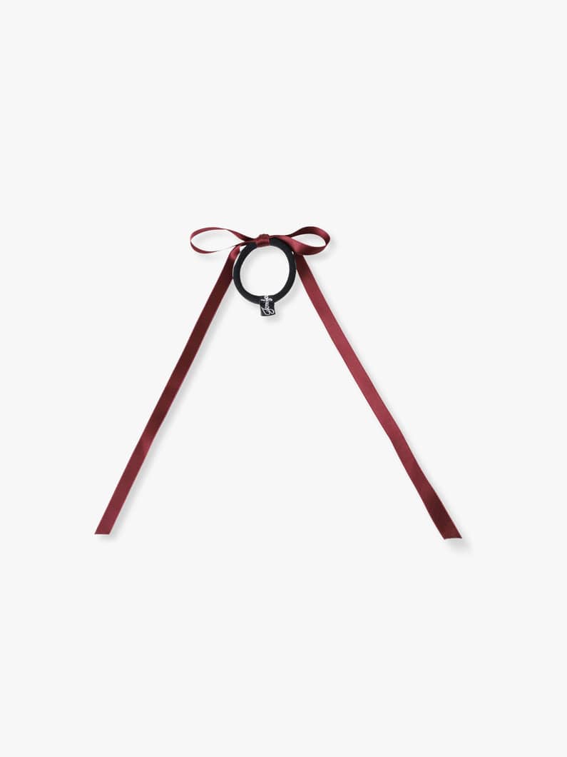 Satin Long Ribbon Bow Pony 詳細画像 wine red 1