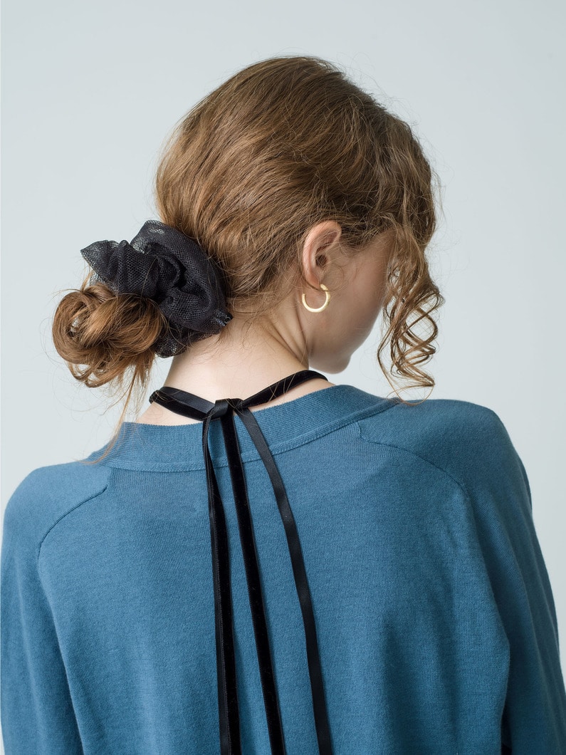 Metallic Tulle Scrunchies 詳細画像 black 1