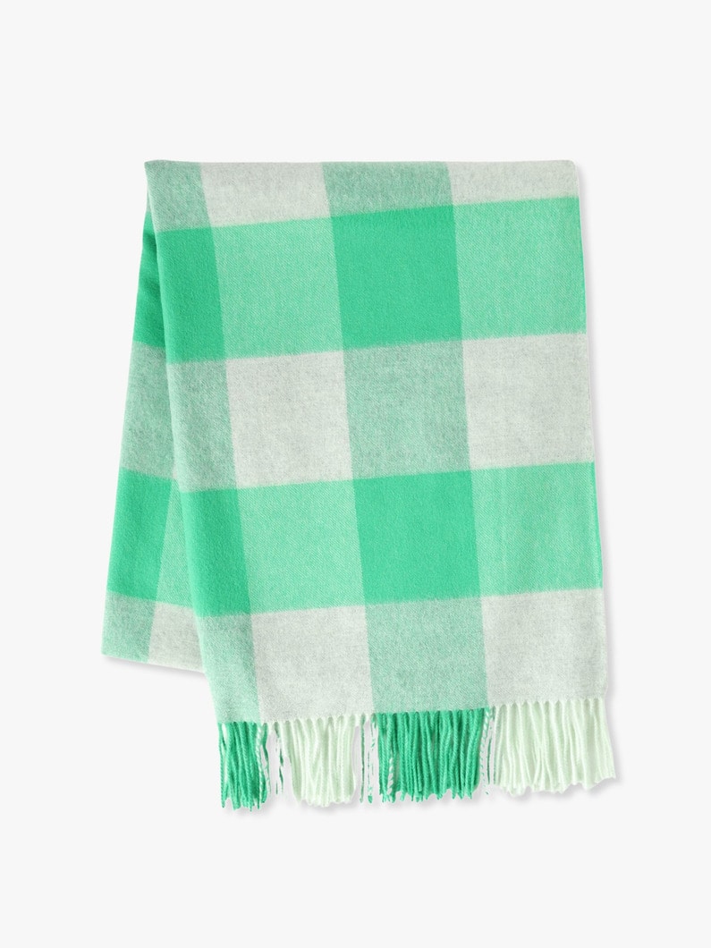 Cashmere Checkred Stole (green) 詳細画像 green 5