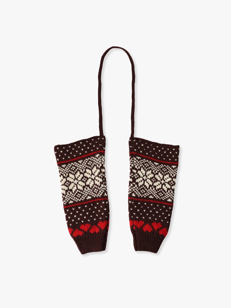 3G Fair Isle Knit Arm Warmer 詳細画像 burgundy 1