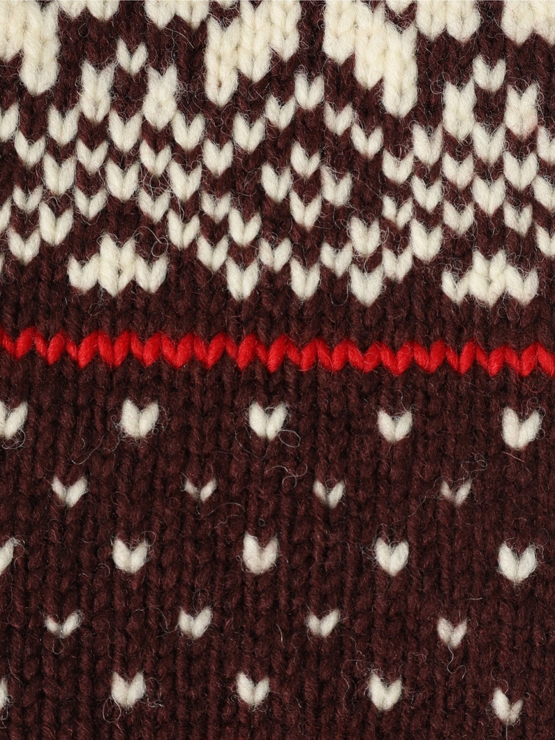 3G Fair Isle Knit Arm Warmer 詳細画像 burgundy 3