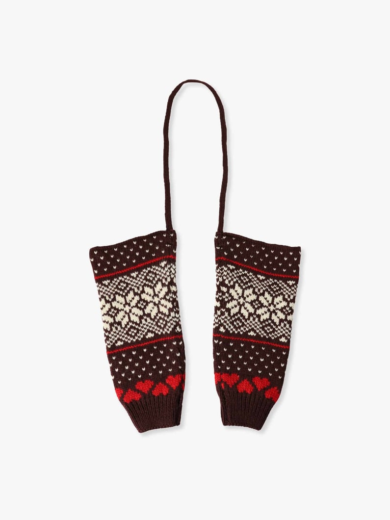 3G Fair Isle Knit Arm Warmer 詳細画像 burgundy 3