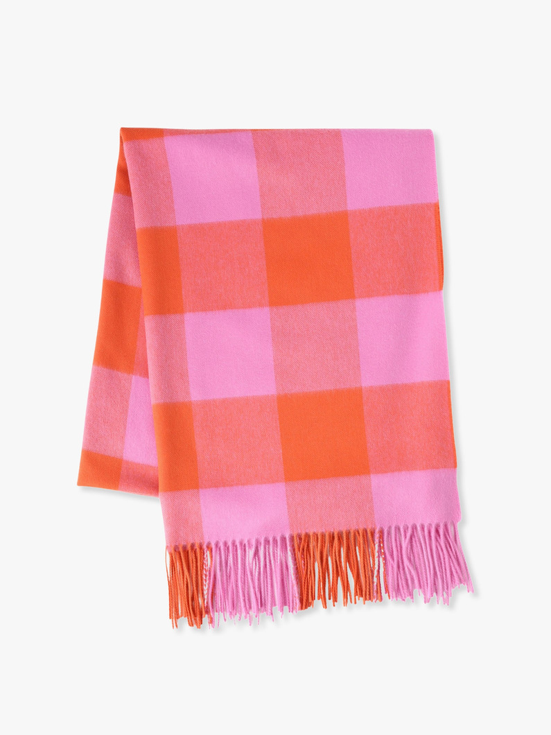 Cashmere Checkred Stole (pink) 詳細画像 pink 3