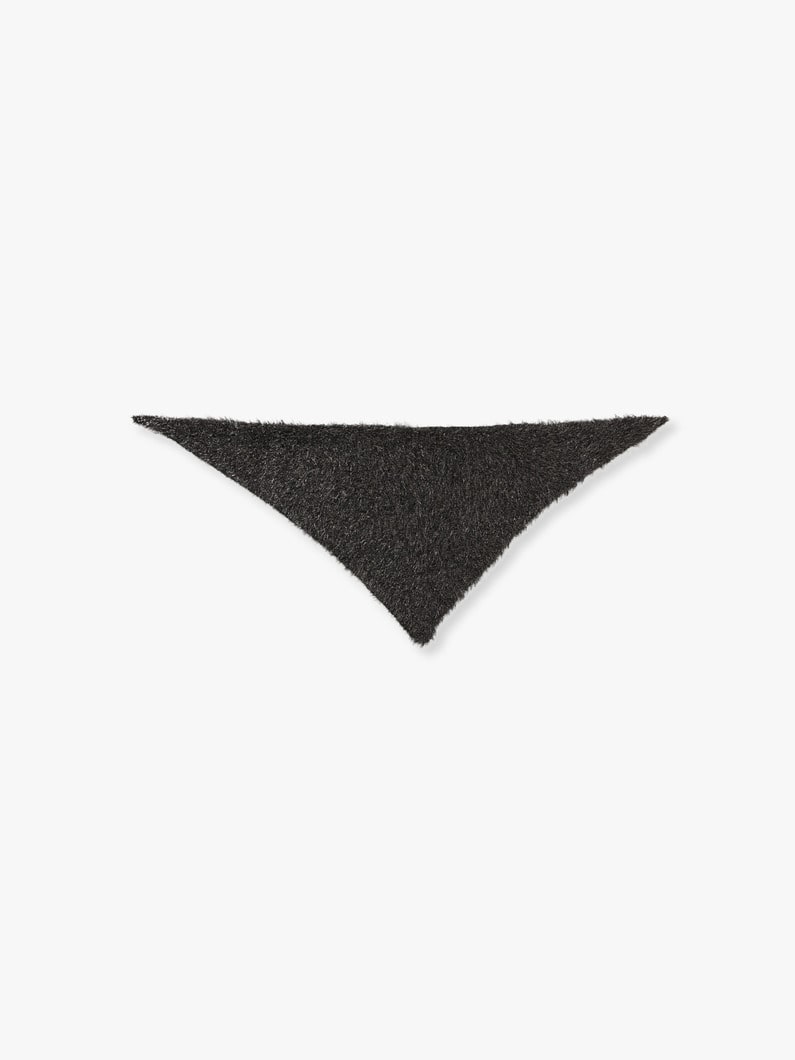 Lame Fur Triangle Knit Scarf 詳細画像 black 2