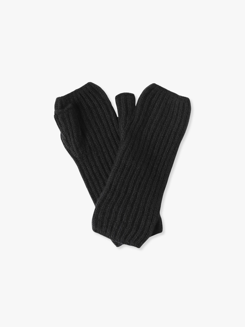 Cashmere Rib Wrist Warmers【グローブ】 詳細画像 black