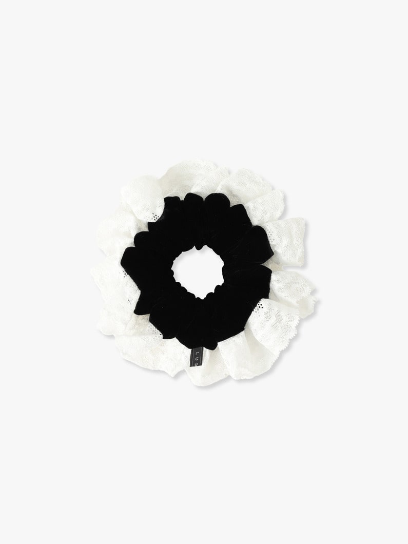 Velvet lace Scrunchie【ヘアアクセサリー】 詳細画像 black 1