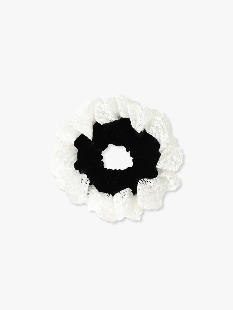 Velvet lace Scrunchie【ヘアアクセサリー】 詳細画像 black 1