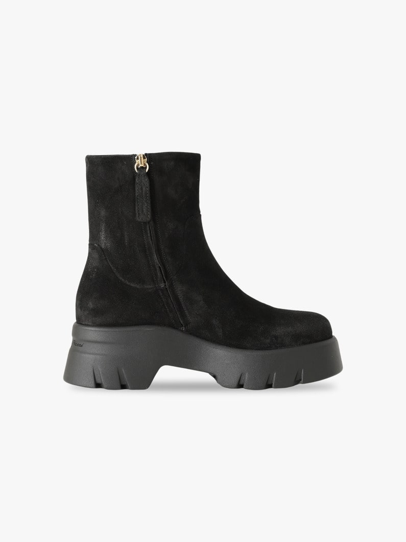 Montey Velour Leather Boots (black) 詳細画像 black 2