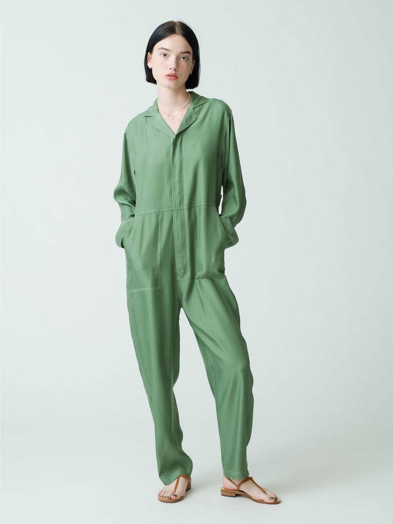 Cupro Vintage Jumpsuit 詳細画像 green