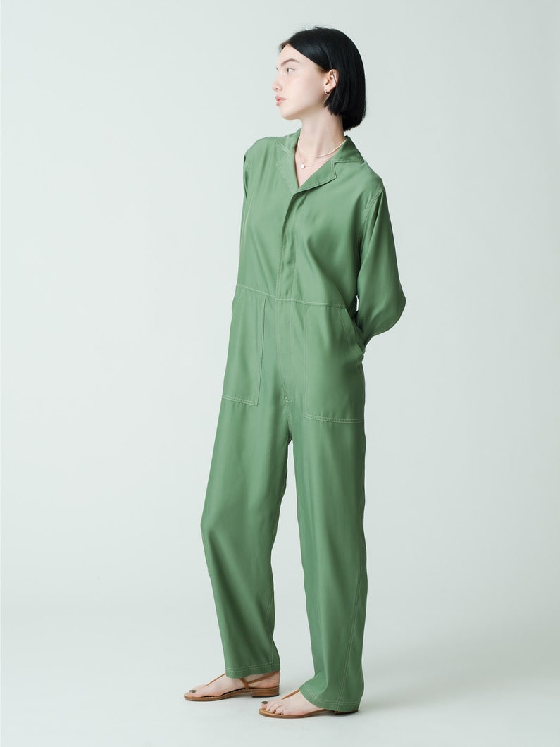 Cupro Vintage Jumpsuit 詳細画像 green 2