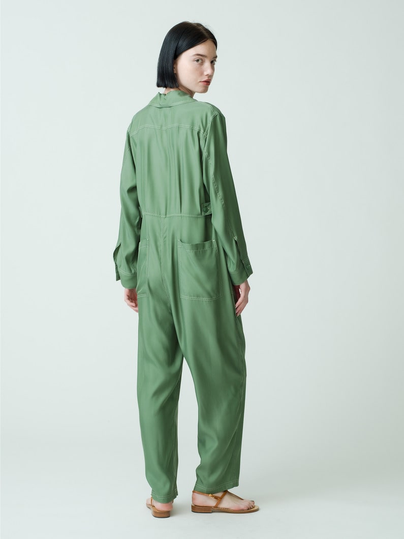 Cupro Vintage Jumpsuit 詳細画像 green 3