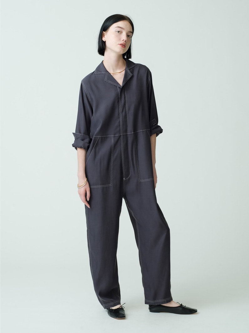 Cupro Vintage Jumpsuit 詳細画像 charcoal gray 1