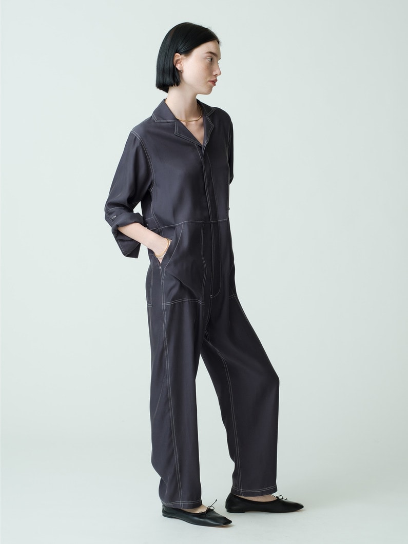 Cupro Vintage Jumpsuit 詳細画像 charcoal gray 2