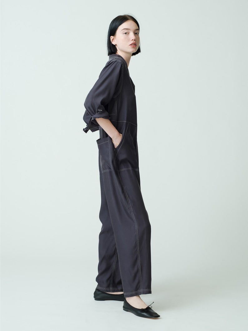 Cupro Vintage Jumpsuit 詳細画像 charcoal gray 3